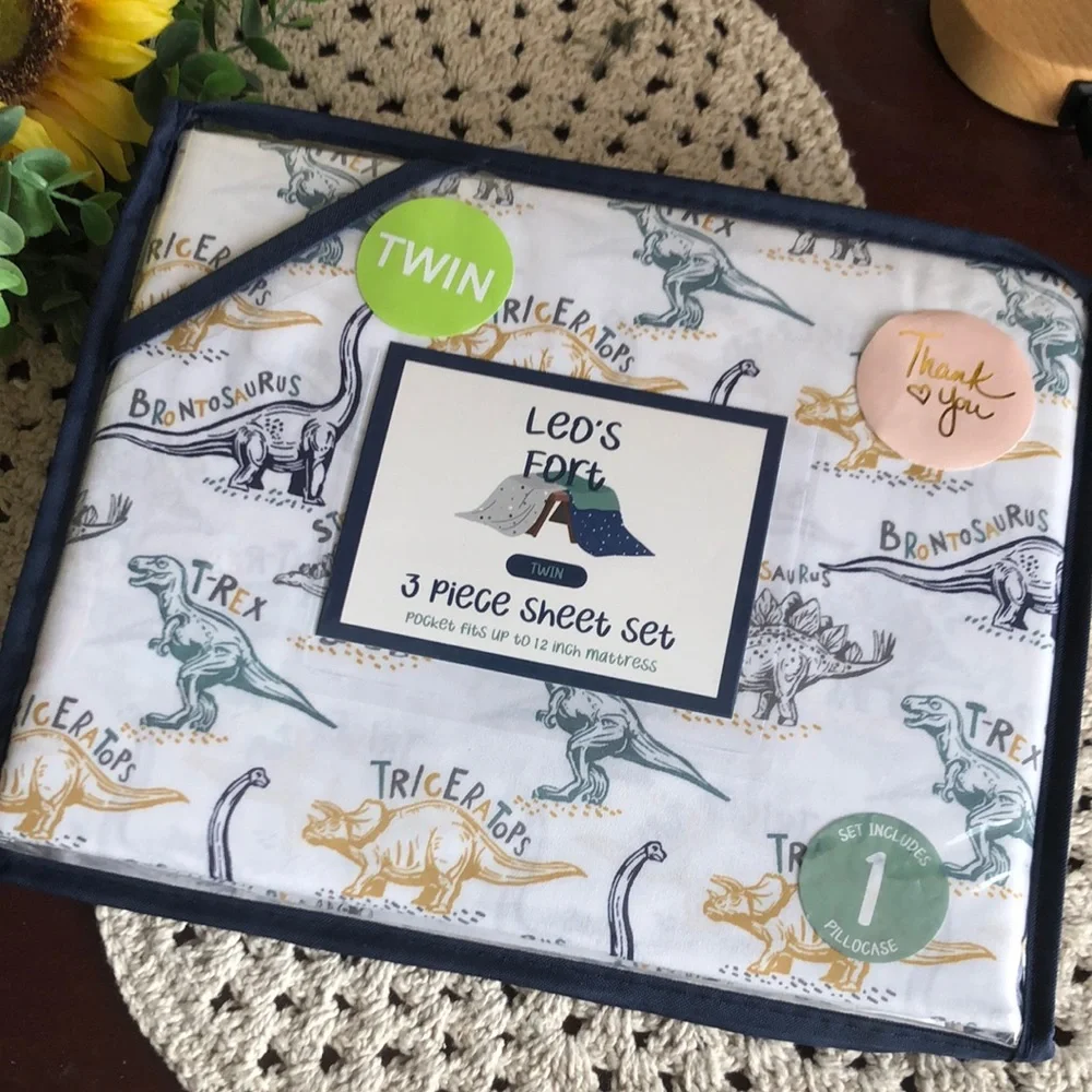 Leo's Fort TWIN Dinosaur 3-Piece Sheet Set